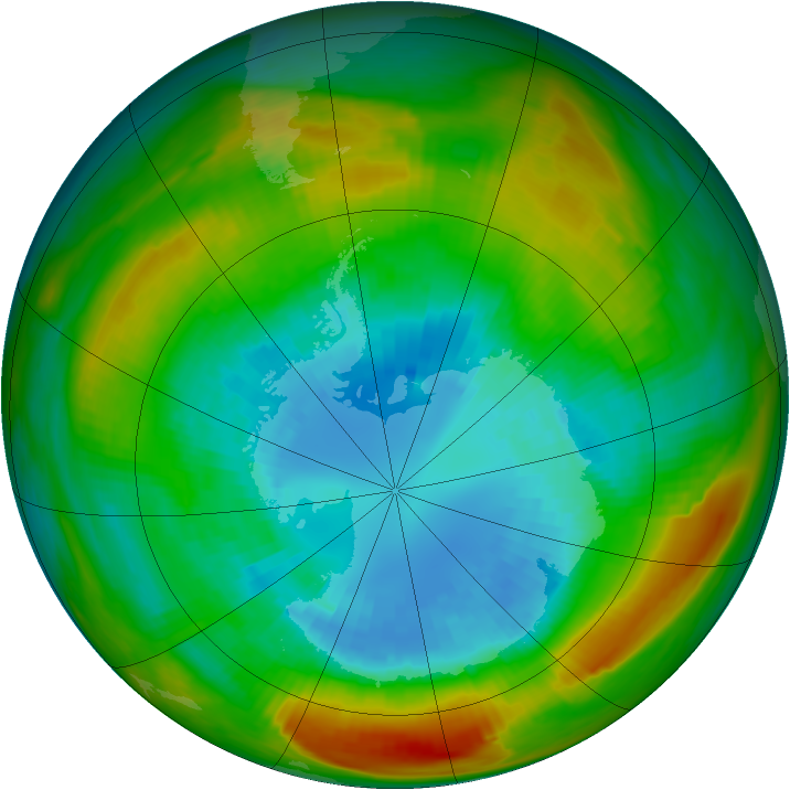 Antarctic ozone map for 07 September 1980